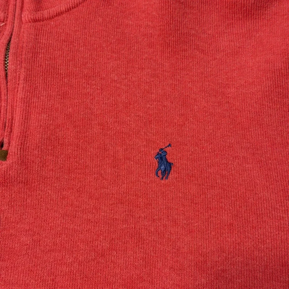 Polo Ralph Lauren 1/4 Zip Pullover Sweater Red XL Cotton Pony Logo